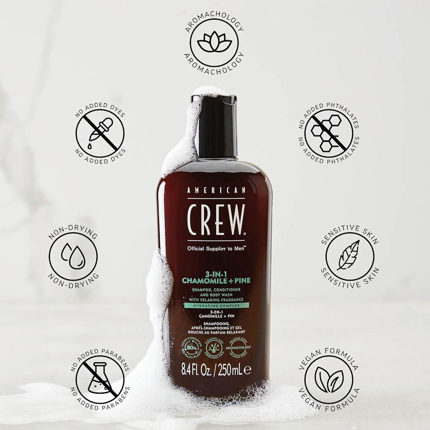 imageAmerican Crew Shampoo Conditioner amp Body Wash for Men 3in1 338 Fl OzChamomile Pine