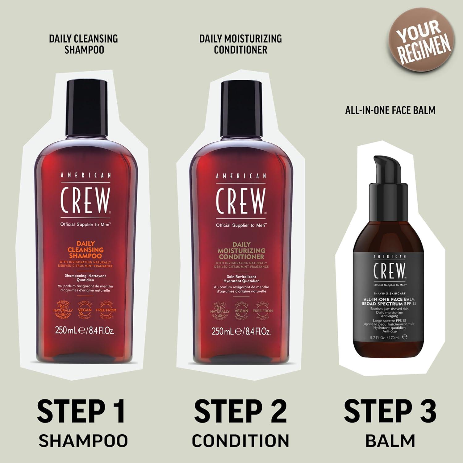 imageAmerican Crew Shampoo for Men Daily Cleanser Naturally Derived Vegan Formula Citrus Mint Fragrance 338 Fl Oz338 Fl Oz Pack of 2