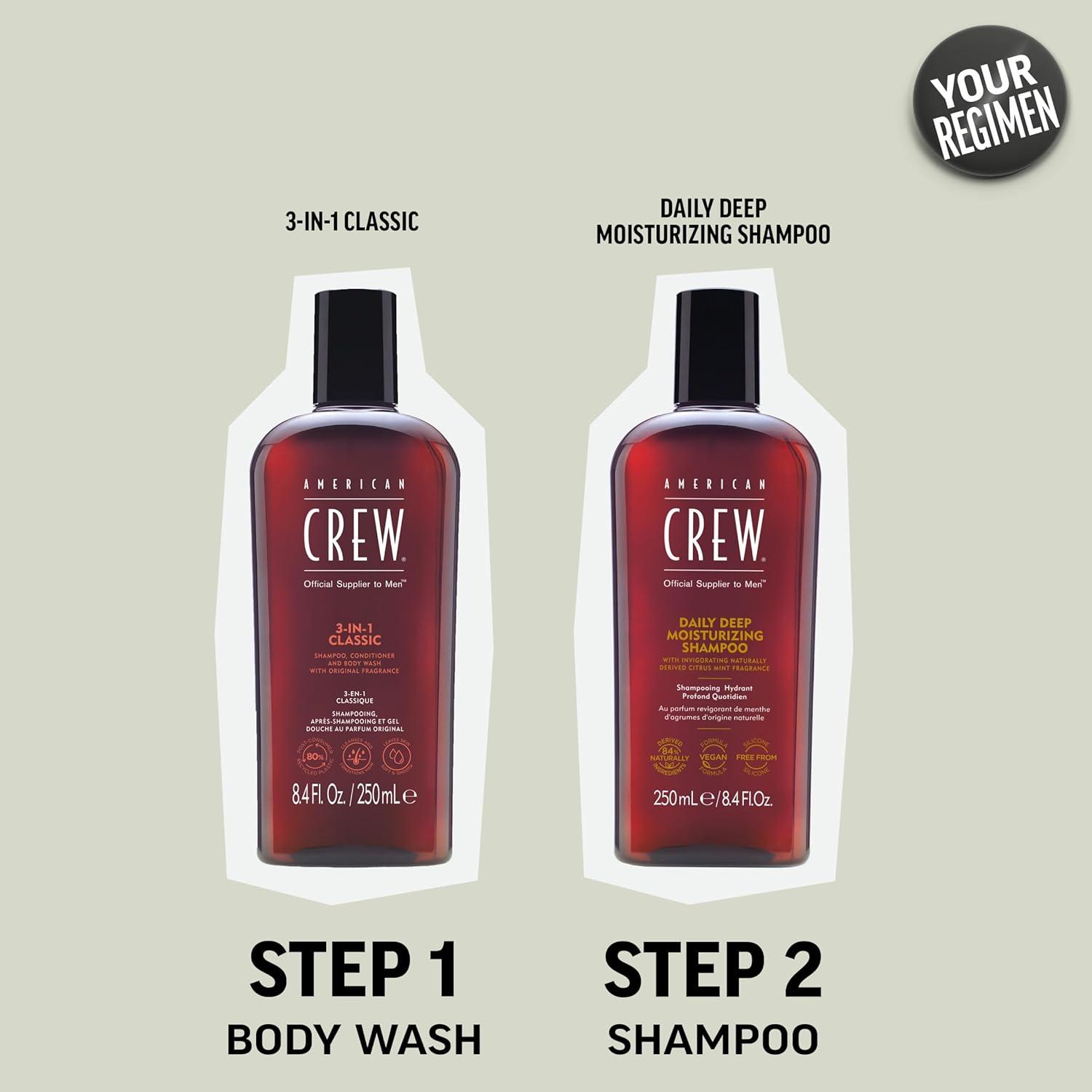 imageAmerican Crew Shampoo for Men Daily Deep Moisturizer Naturally Derived Vegan Formula Citrus Mint Fragrance 338 Fl Oz84 Fl Oz Pack of 1